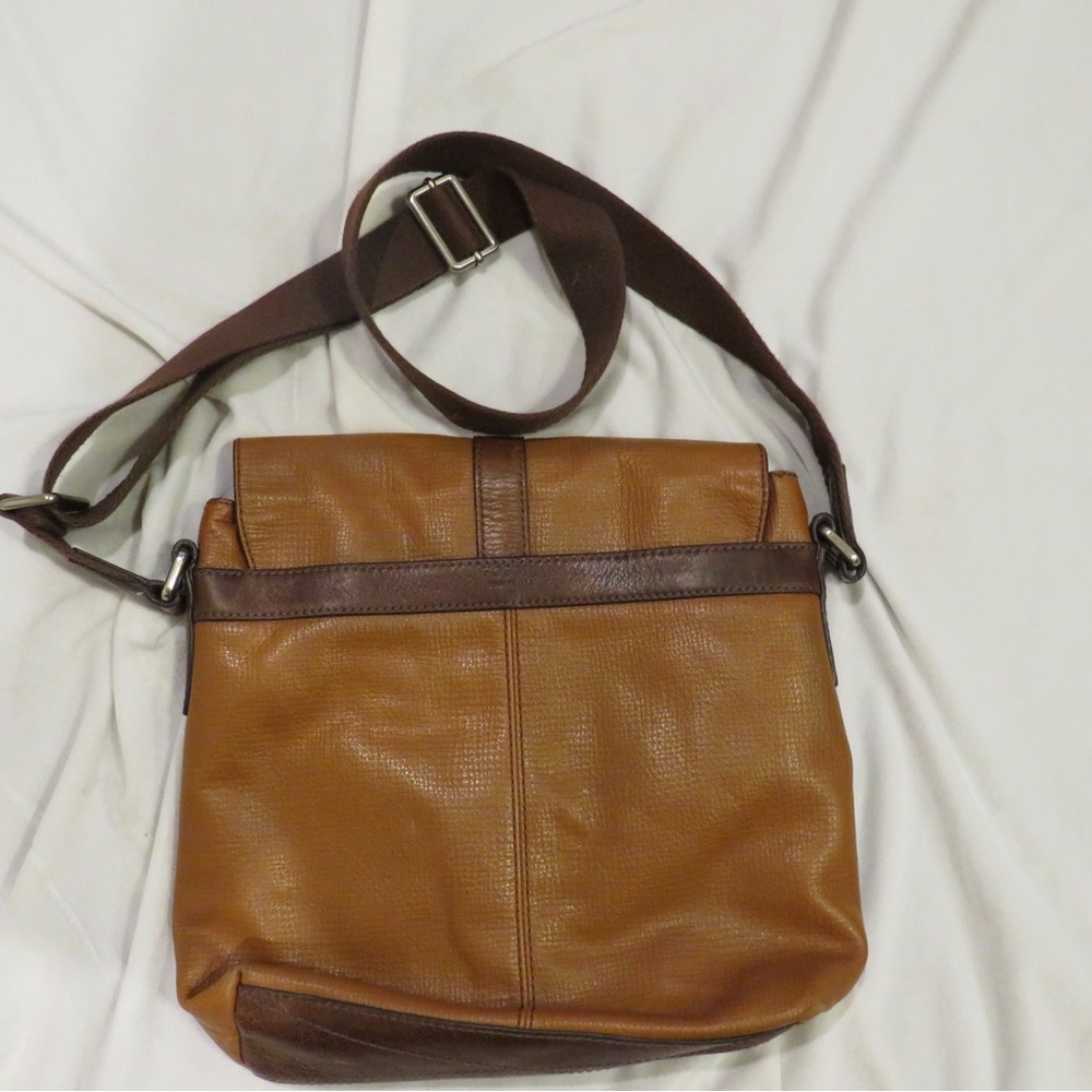 Fossil Brown Messenger Bag with Nylon adjustable strap - Picture 11 of 16